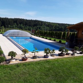 coral glasfiber pool med pooltag