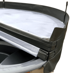 Vildmarksbad Deluxe Glasfiber / Thermowood Indbygget Ovn  2 m Fs 3 farver