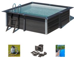 Komposit Tr Pool Firkantet  3,26 m Hjde 0,96 m Gre