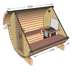Sauna Tnde 250 cm 4-6 personer 4 varianter
