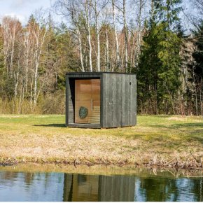 LUMI SAUNA CUBE med fladt tag