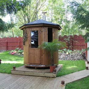 tndesauna vertikal med brndeovn galleri i have