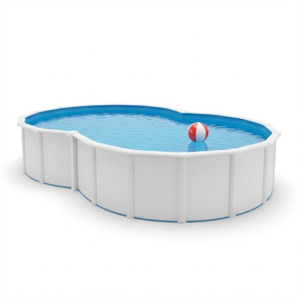 St&aring;lv&aelig;gs pool - 8-tals form 6,4 x 3,9 m h 1,2 m - Gre