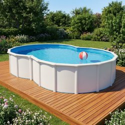 St&aring;lv&aelig;gs pool - 8-tals form 6,4 x 3,9 m h 1,2 m - Gre