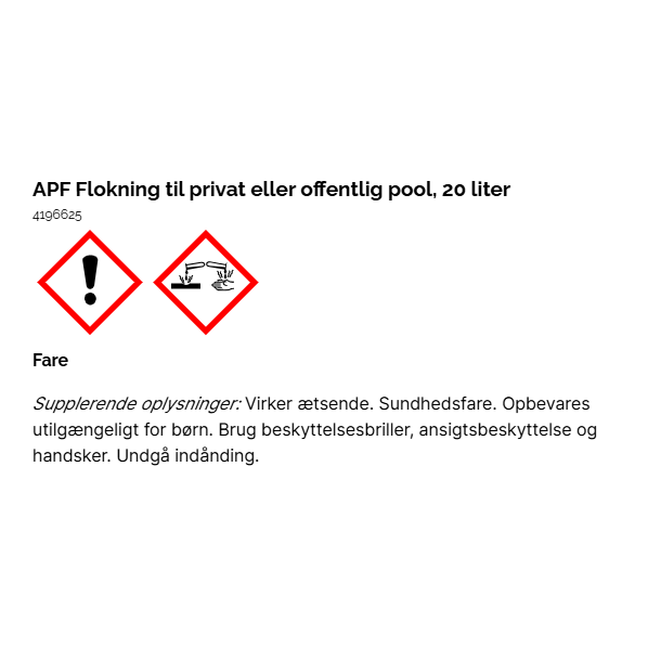 APF Flokning 20 L til privat eller offentlig pool