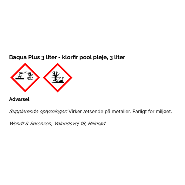 Baqua Plus 3 liter Klorfri Pool pleje