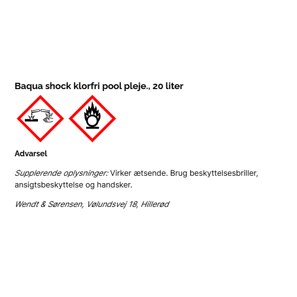 Baqua Shock 20 liter Klorfri Pool pleje