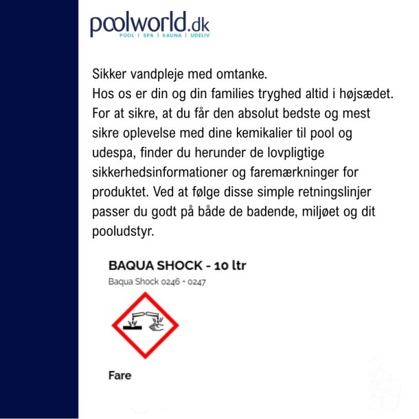 Baqua Shock 10 liter Klorfri Pool pleje