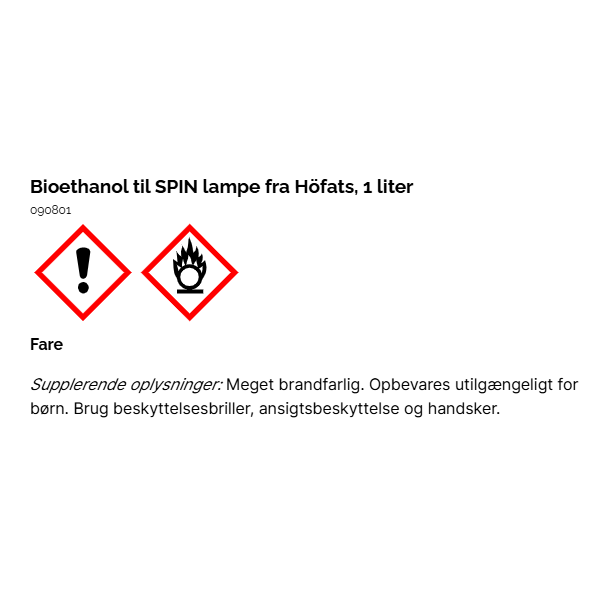 Bioethanol 1 L til SPIN lampe fra Hfats