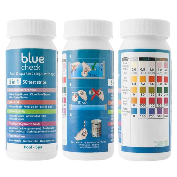 Blue Check 5-i-1 teststrips Klor via App
