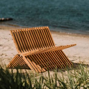 Boomerang Havebnk i Teak