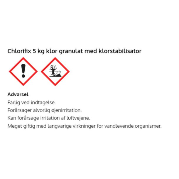 Chlorifix oplseligt Klor Granulat 5 kg - Bayrol
