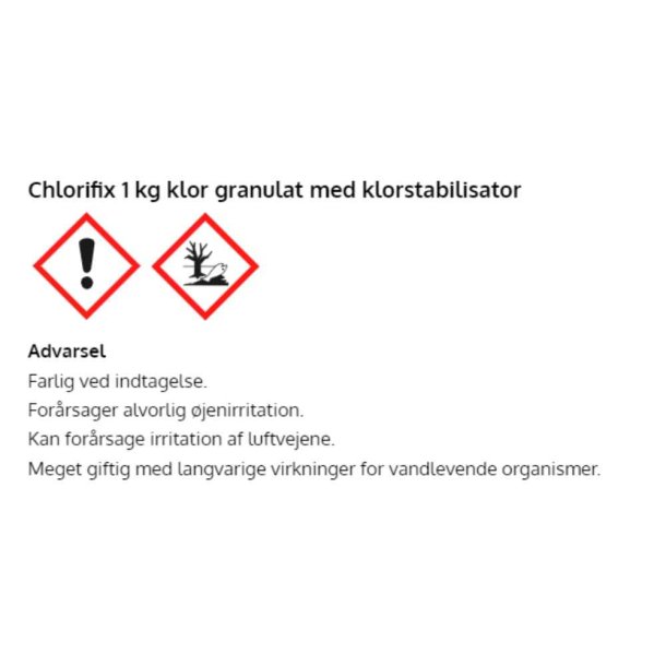 Chlorifix opl&oslash;seligt klor granulat 1 kg - Bayrol