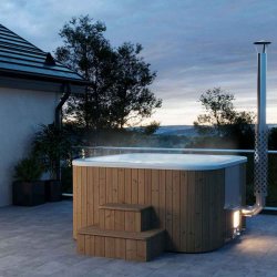 Firkantet Vildmarksbad ICON 200 - Thermowood - Br�ndeovn