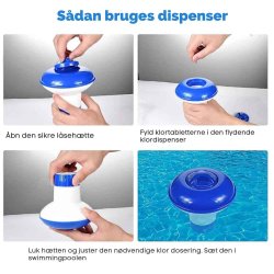 Flydende klortablet dispenser til dosering med 20 g tabs