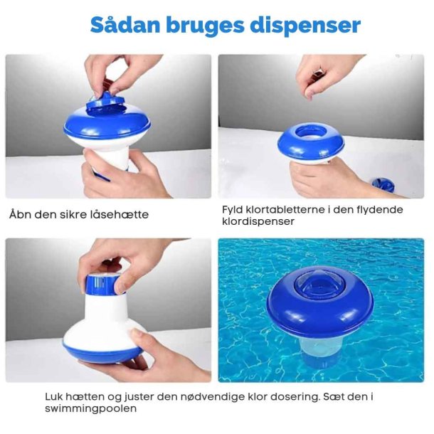 Flydende klortablet dispenser til dosering med 20 g tabs