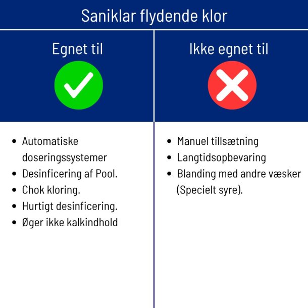 Saniklar Flydende Klor 15% 22 Kg Natriumhypochlorit