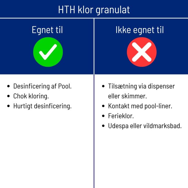 Hth Klor Granulat 10 kg til Pool - uden Cyanursyre