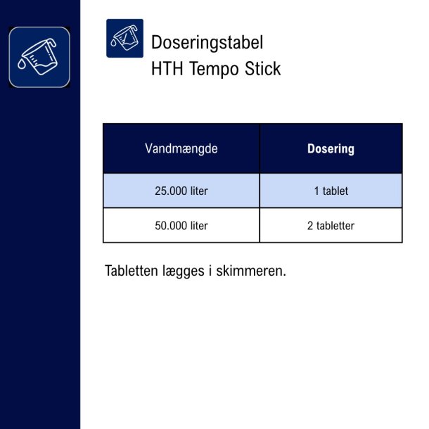 HTH Tempo stick 4,5 kg - 300 g Klortablet uden Cyanursyre