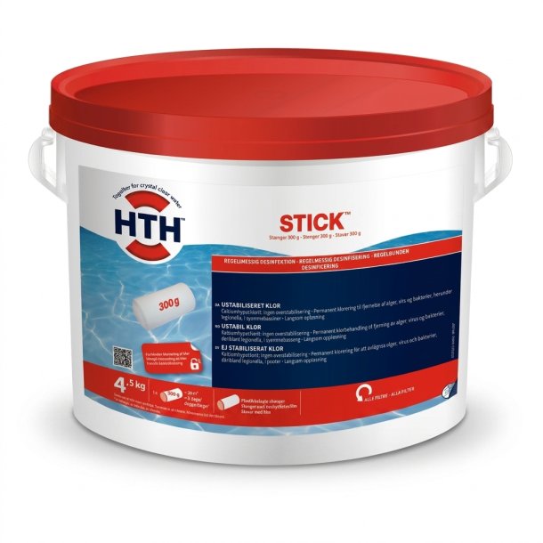 HTH Tempo stick 4,5 kg - 300 g Klortablet uden Cyanursyre