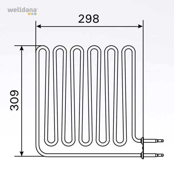 Harvia - Sauna Element 2670W - 230V Terminaler i siden