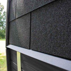 Sauna Onyxia Cube Thermowood halvmneformet glasfront