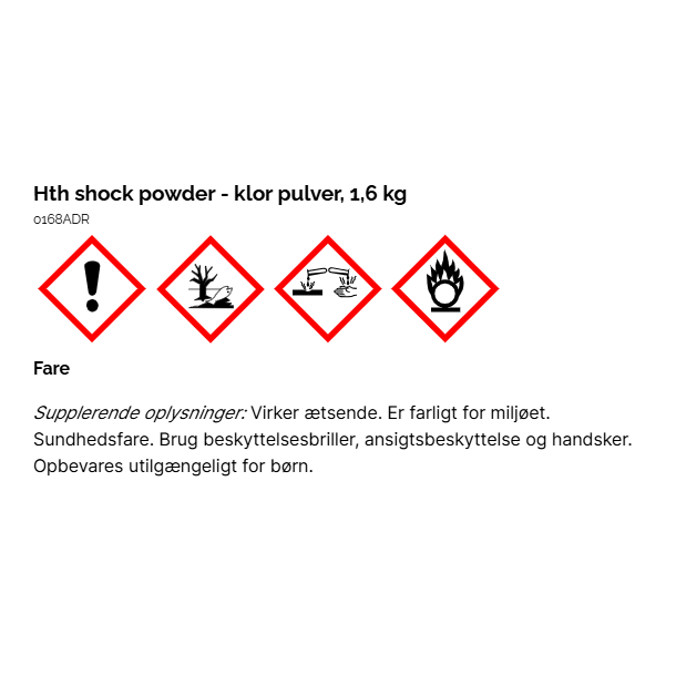 HTH shock powder - klor pulver 1,6 kg