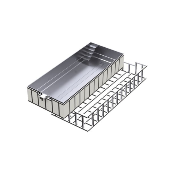 INOXIS rustfrit stl pool Hjde 1,4 m Skimmer Selvbrende