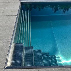 INOXIS rustfrit stl pool Hjde 1,4 m Skimmer Selvbrende