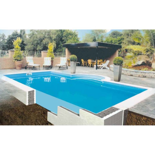 ISOGreen firkantet pool 1,50m dyb, 1,0 mm liner - 4 strrelser