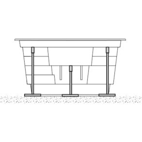Justerbare Poolv&aelig;g St&oslash;tteben - 1450 mm - til glasfiberpool fra G&J