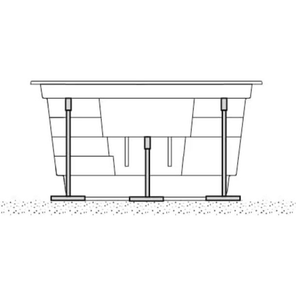 Justerbare Poolv&aelig;g St&oslash;tteben - 1450 mm - til glasfiberpool fra G&J
