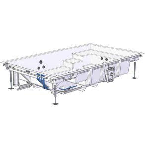 Justerbare St&oslash;tteben til trapper  - 400 mm - til glasfiberpool fra G&J