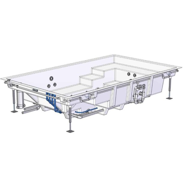 Justerbare St&oslash;tteben til trapper  - 400 mm - til glasfiberpool fra G&J