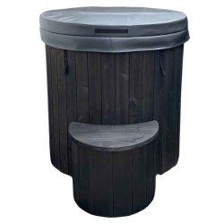 Koldtvandskar i Thermowood med indsats Black Edition Isbad