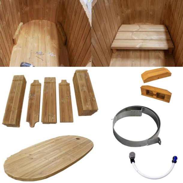 Koldvandskar- Relax Single - Oval - 1 bnk -125x70 cm - Saml selv