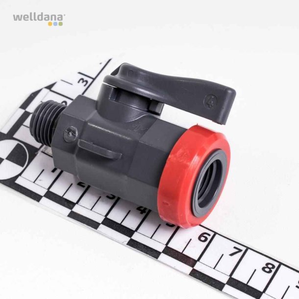 Kugleventil 1/4" PVC  komplet med fittings