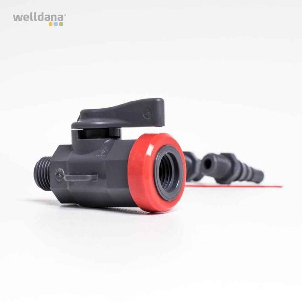 Kugleventil 1/4" PVC  komplet med fittings