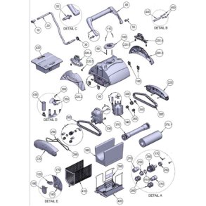 Lille brunt Blte til  Poolrobot Galeon MED