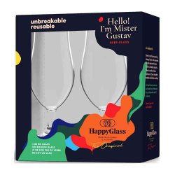 HappyGlass l Glas Plastik Mr. Gustav 2 stk
