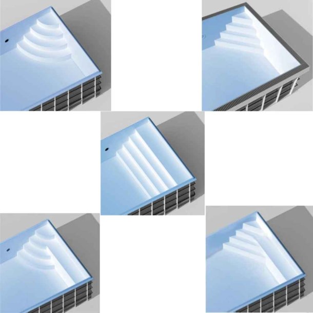 PP Pool med Skimmer Caribic - Hvid