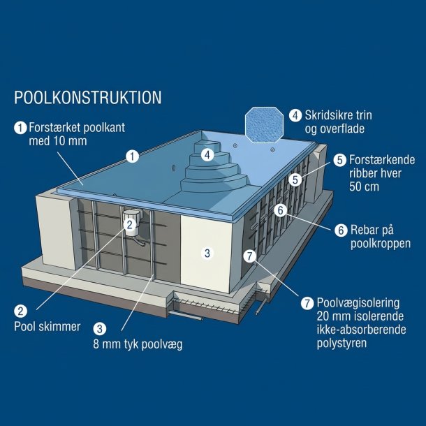 PP Pool med Skimmer Caribic - Rektangul&aelig;r - Hvid