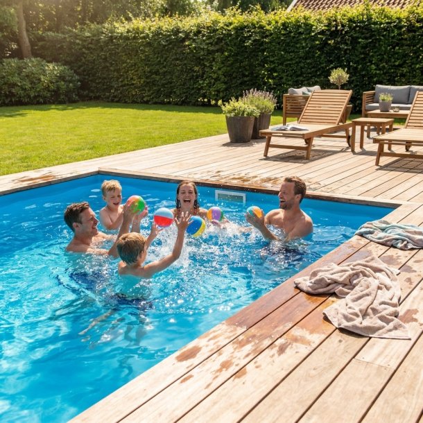PP Pool med Skimmer Caribic - Rektangul&aelig;r - Bl&aring; 3,1 x 6,1 x 1,5 m