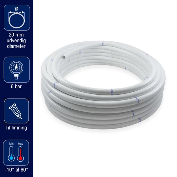 Flexslange PVC &Oslash;20 mm - Pris per meter