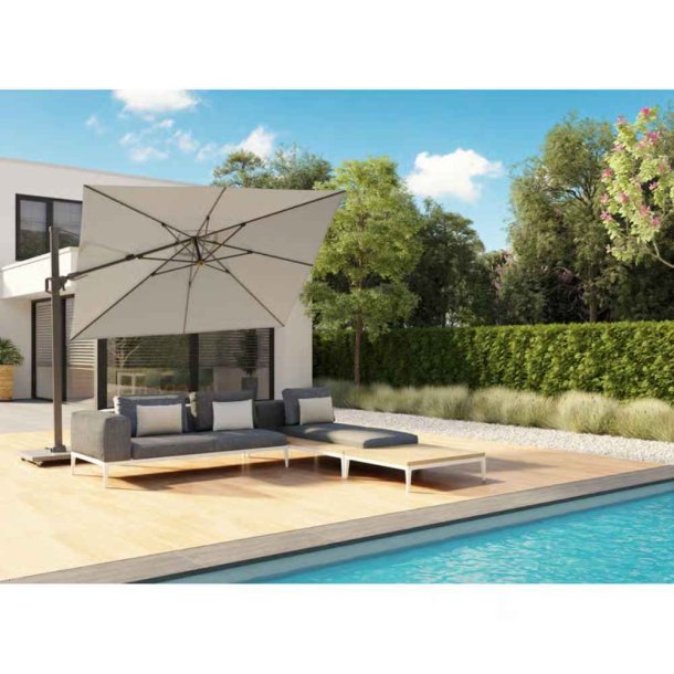 Platin Cantilever Have Parasol som drejer 360 grader Antracit