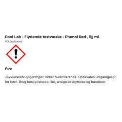 Pool Lab - Flydende testv&aelig;ske - Phenol Red - 65 ml