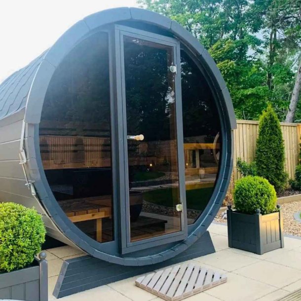 Pool Sauna 160 cm Glasfront Thermowood