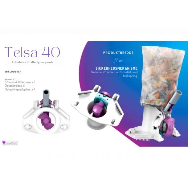 Pool Stvsuger TELSA40 Batteridrevet til blade
