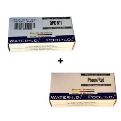 Pool Lab - Refill Tabletter - 2x50 stk - set forfra p� hvid baggrund (Varenr. POOLLAB-P1 - 15764)