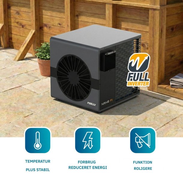 Poolex Nano FI 5 kW varmepumpe med WiFi til pool